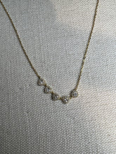 Load image into Gallery viewer, Sterling Silver Five Pave Heart Necklace
