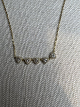 Load image into Gallery viewer, Sterling Silver Five Pave Heart Necklace
