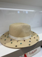 Load image into Gallery viewer, Light Beige Panama Star Crystal Hat
