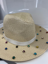 Load image into Gallery viewer, Light Beige Panama Star Crystal Hat
