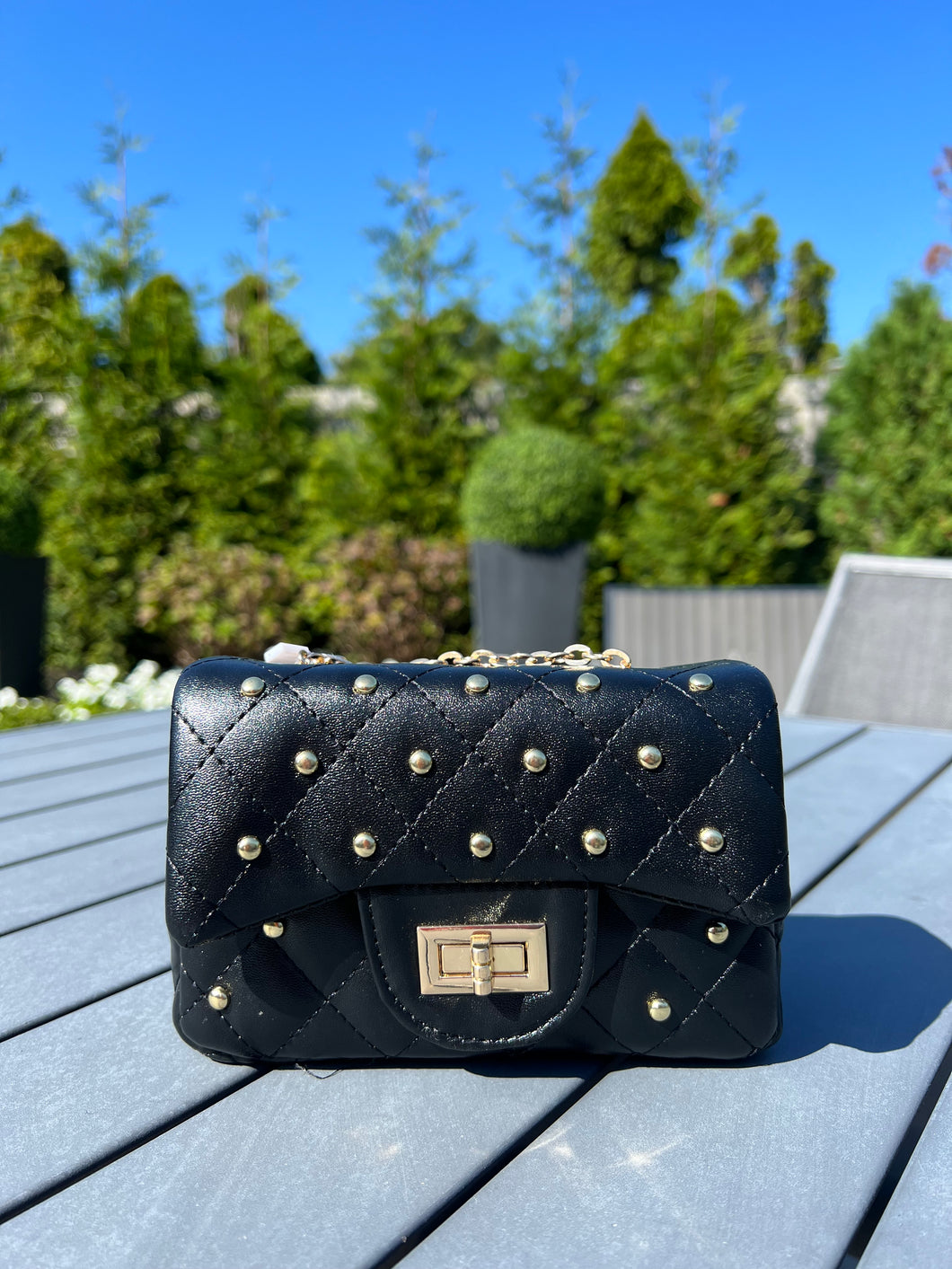 Girl's Quilted Stud Mini Handbag