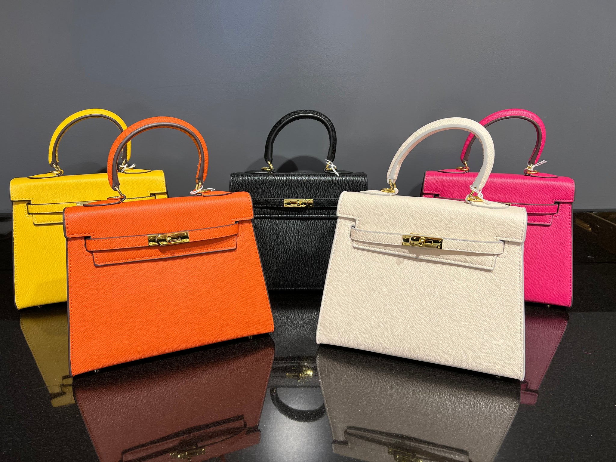 Vegan Leather Birkin-Inspired Handbag with Scarf – The DLM Shop