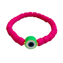 Load image into Gallery viewer, Rubber Elastic Round Evil Eye Bracelet
